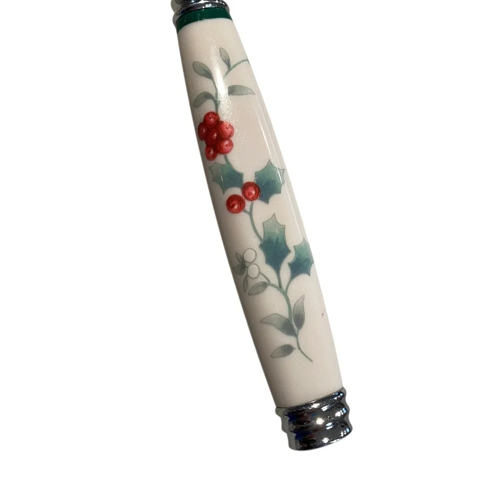 Pfaltzgraff Winterberry Pierced Serving Spoon Stainless Steel Holiday‎ Utensil
